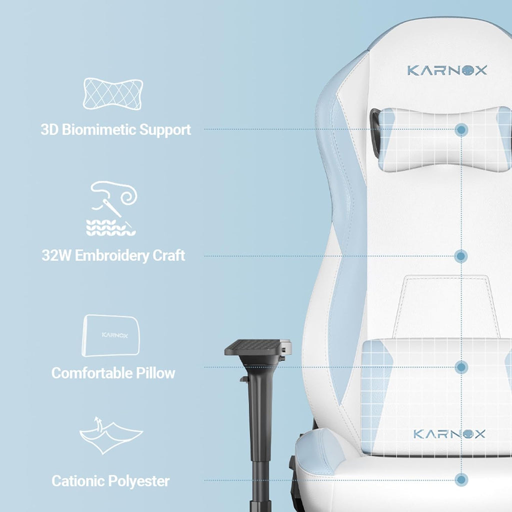 Ergonomic Gaming Chair PU Leather with Footrest for Adults for Girls,White