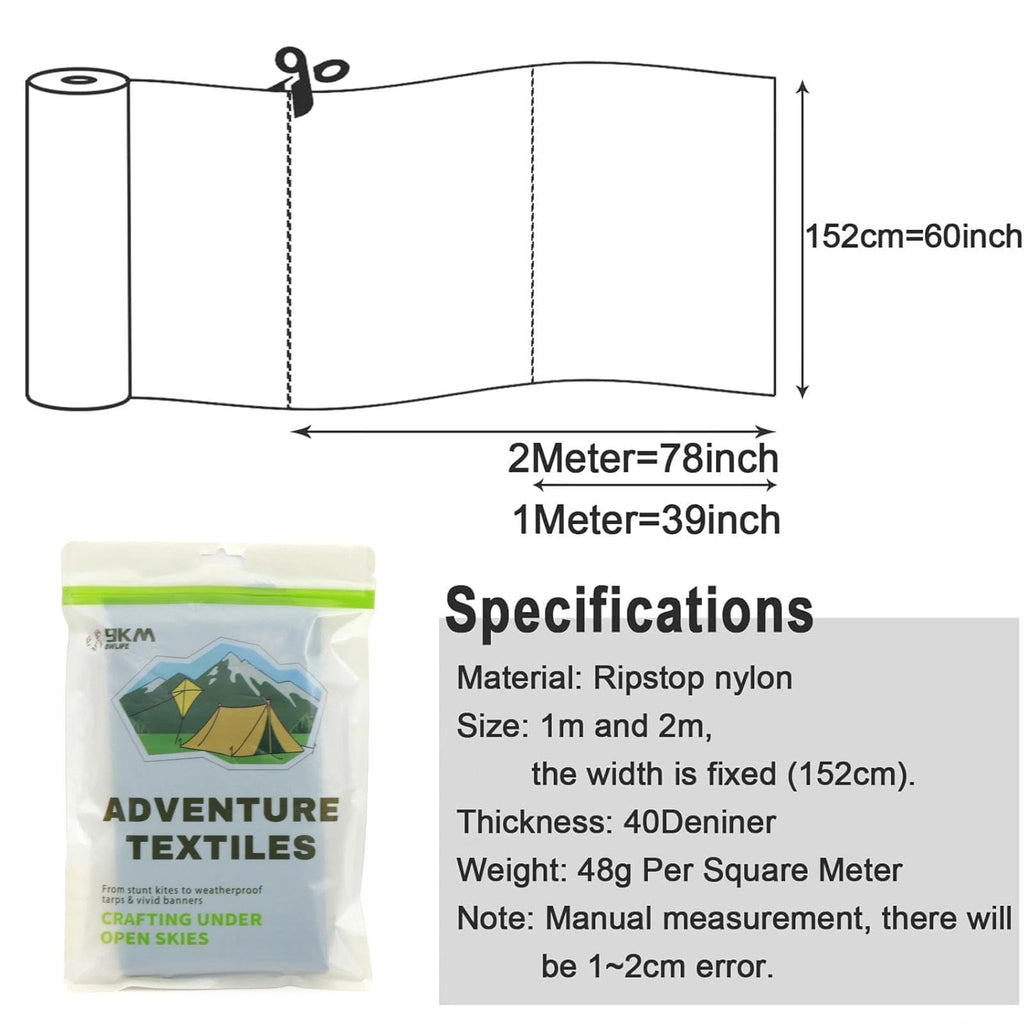 Fabric, Dark Grey Waterproof Ripstop Nylon Fabric 40D, 60x39 Inches, Lightweight, PU Coating, Airtight Fabric for