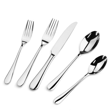 Silverware Set, 30-Piece Flatware Cutlery Set Service for 6, Modern Heavy Duty Design, 18/10 Stainless Steel