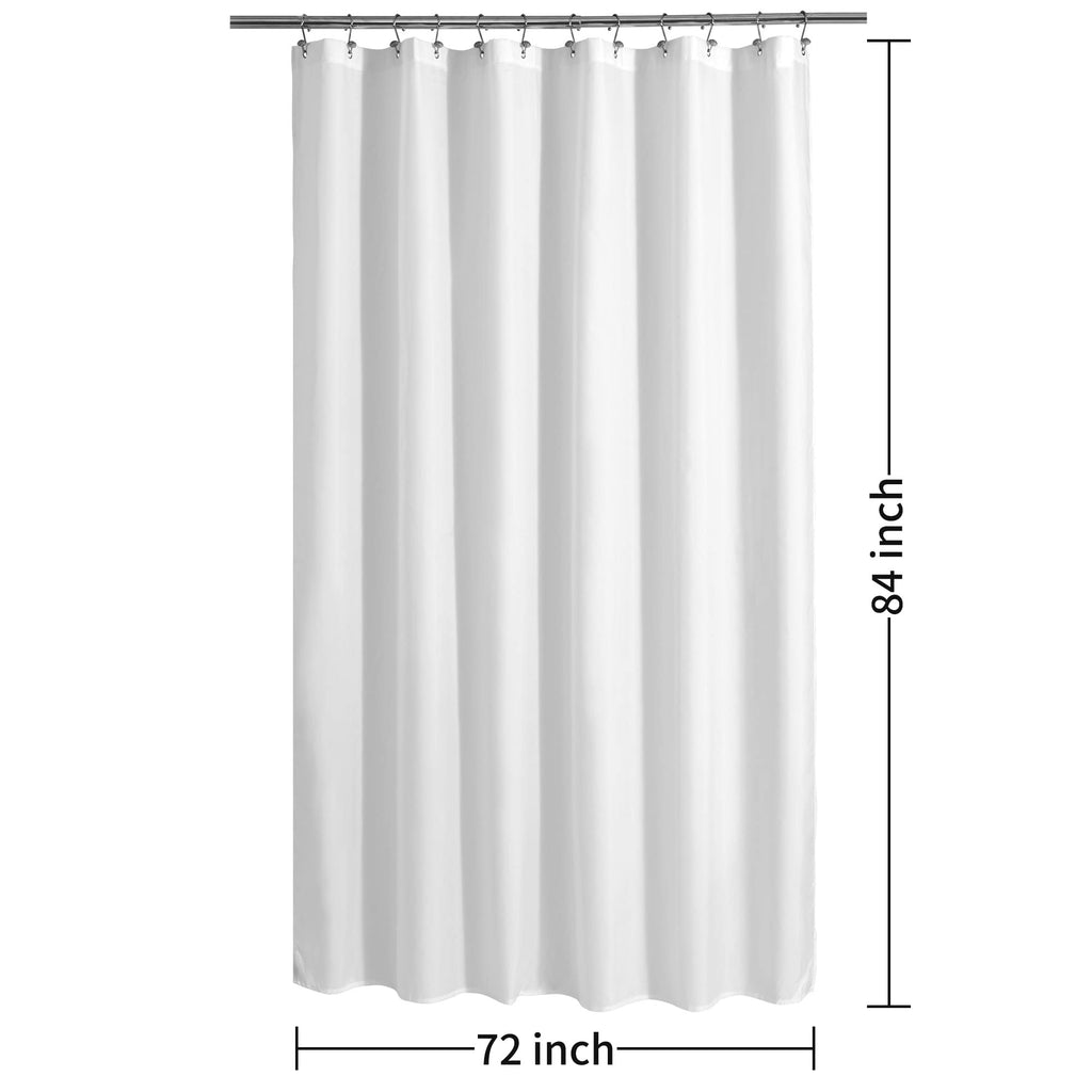 Extra Long Waterproof Fabric Shower Curtain Liner White 72x84