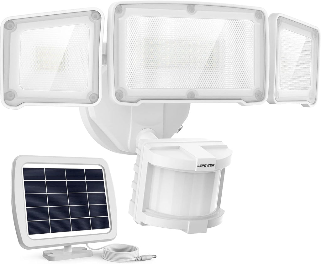 Solar LED Security Lights, PIR Motion Sensor Outdoor, 1600LM, Yard | 5500K Daylight, 72FT180° Motion Sensor Flood