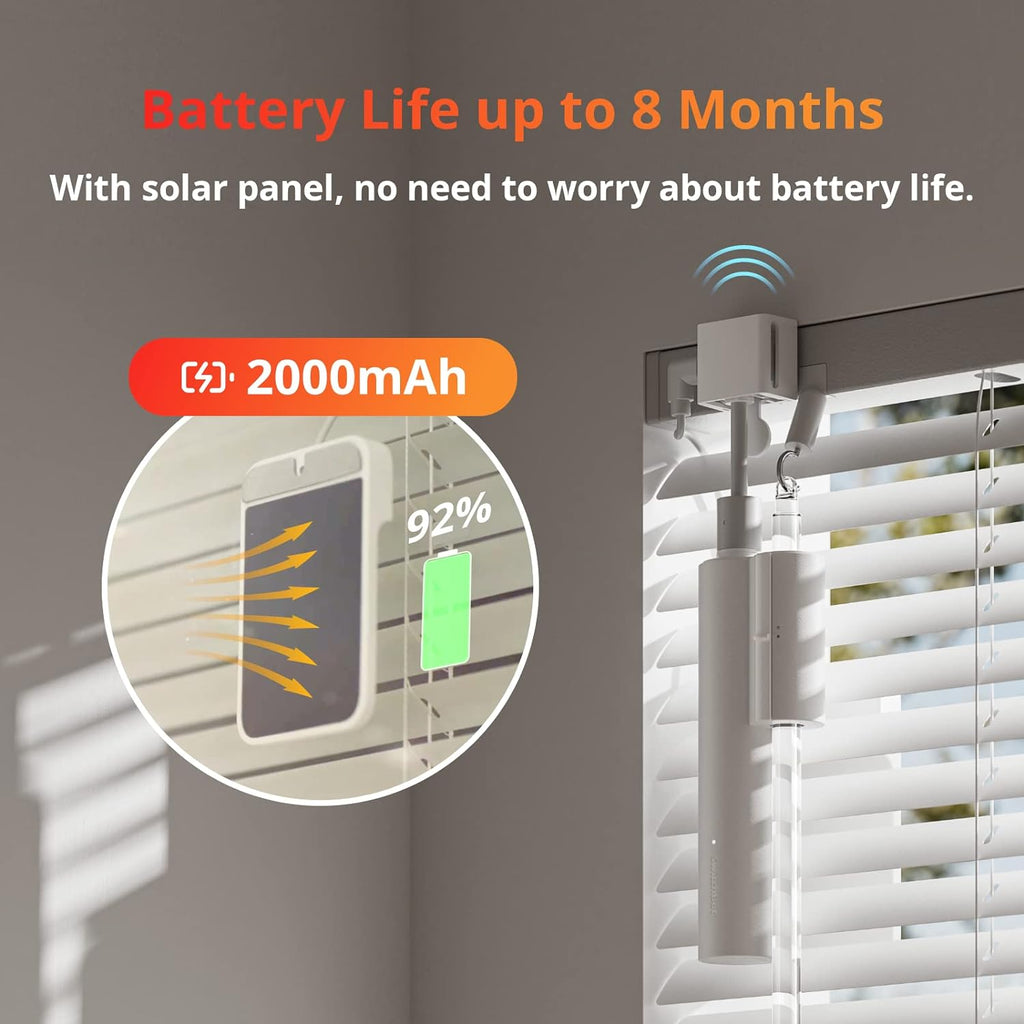 Blind Tilt Motorized Blinds - Smart Electric Blinds, Automatic Blind Opener and Closer, Solar Powered, Light Sensing