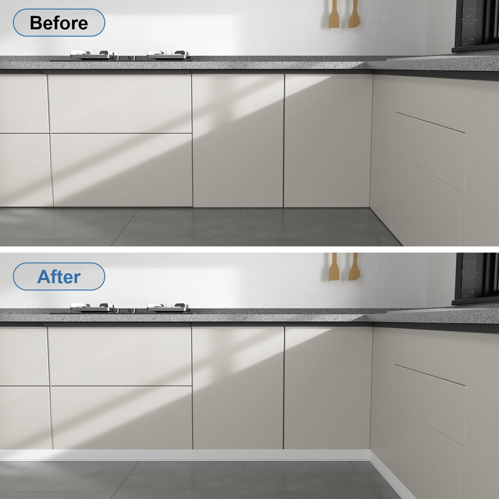 Flexible Vinyl Baseboard Trim, 6 Inch Peel and Stick Molding Trim