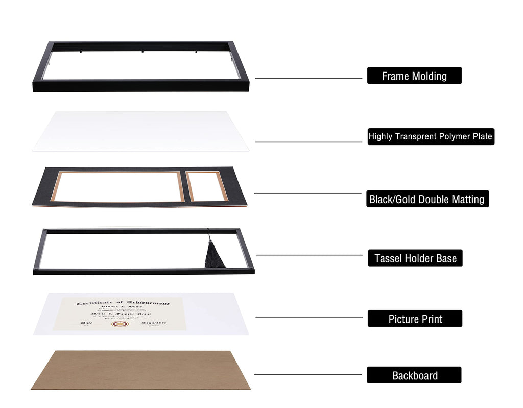 11x17 Diploma Frames with Tassel Holder for 8.5x11 Certificate