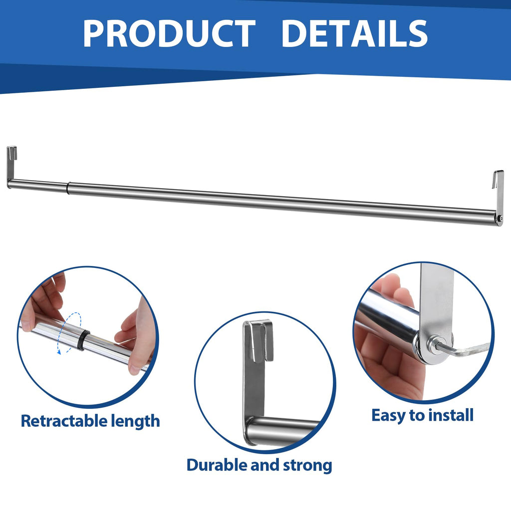 Expandable Closet hanger Rod for Wire Shelf, 32-54 Inch, Silver