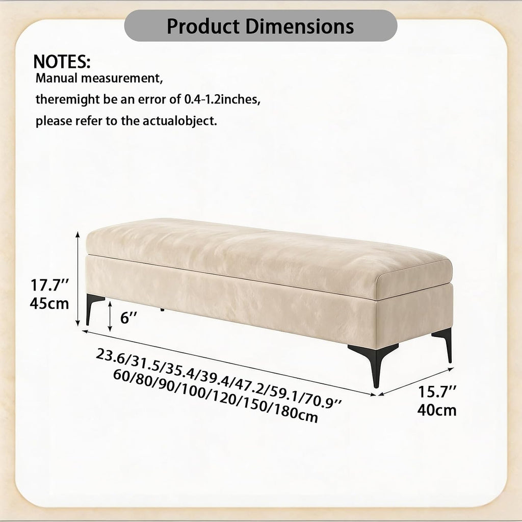 Storage Bench with Storage, Upholstered Storage Ottoman Bench,Chest Storage | Bedroom Bench for End of Bed, Entryway