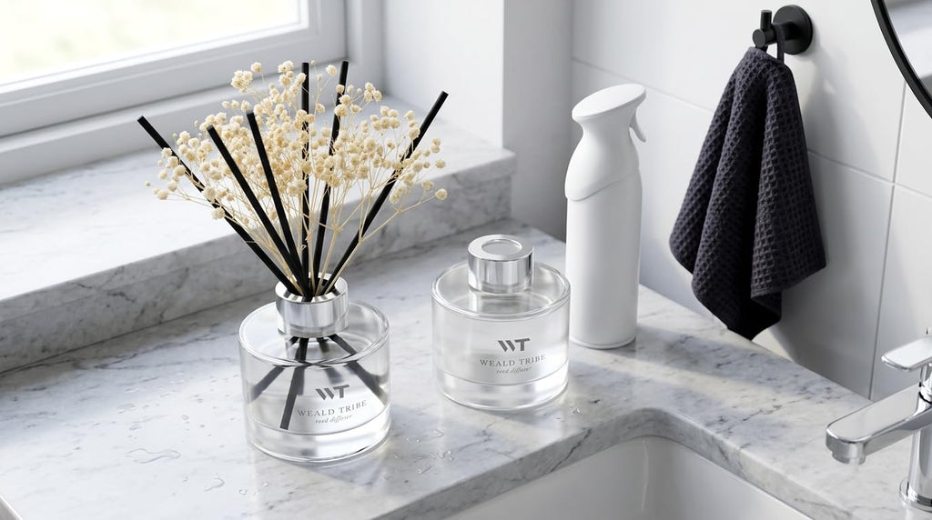 Flower Reed Diffuser Set Fresh Linen Scent Decor