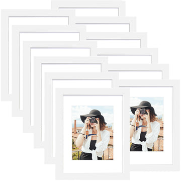 8x12 Picture Frame Set of 12, Modern Gallery Wall Frames, White