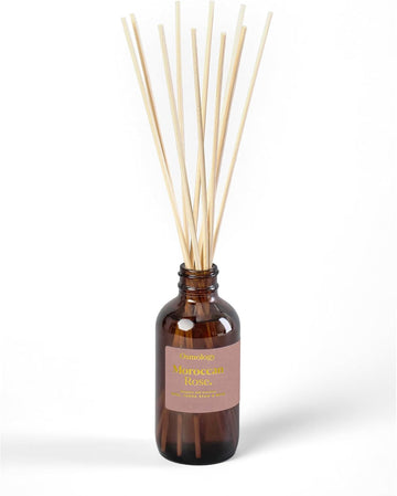 Moroccan Rose Reed Diffuser Refill Set - Rose, Bergamot & Musk Scented Diffuser, 3.4 fl oz, Long Lasting Home