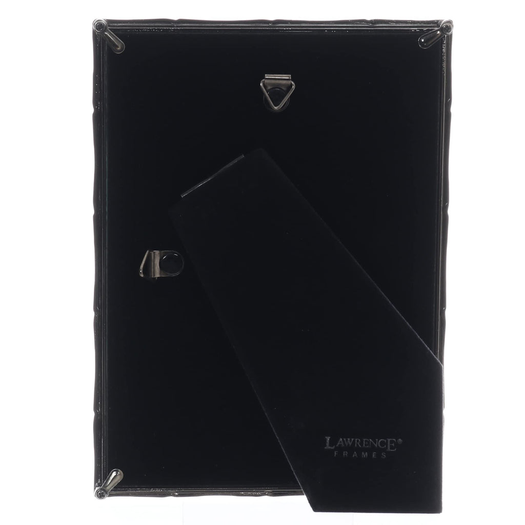 5x7 Black Polished Metal Picture Frame with Bamboo Design