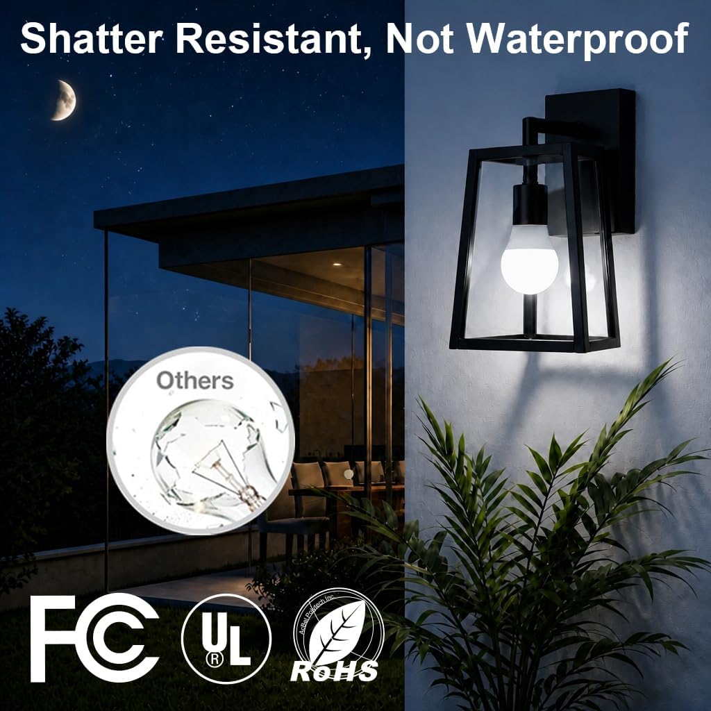 Outdoor Dusk to Dawn Sensor LED Light Bulbs,60W Daylight Porch Outside
