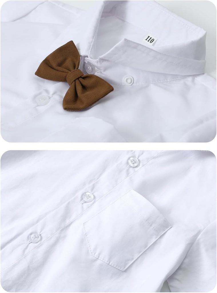 Toddler Boy Suit Baby Dress Outfit, Suspender & Bow Tie