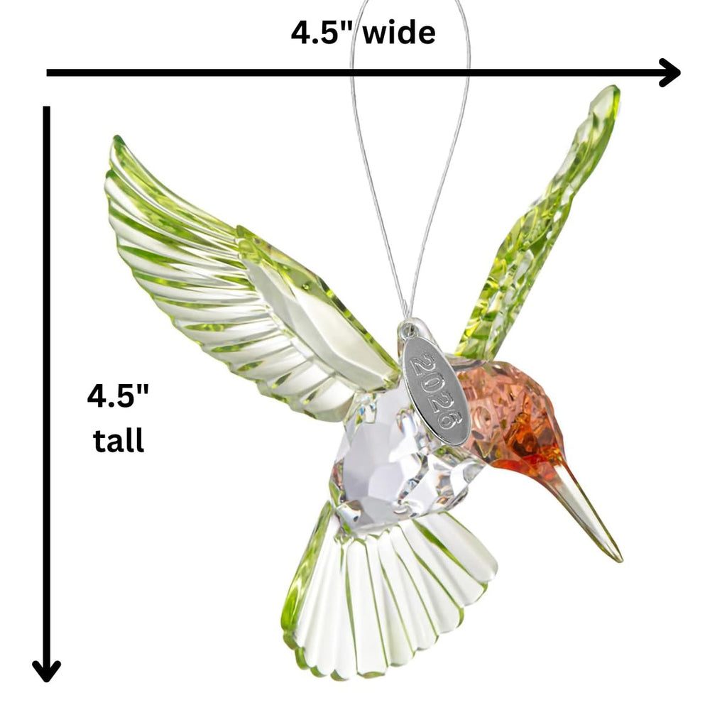 2026 Crystal Suncatcher with Prism Hummingbird Acrylic Window Ornament