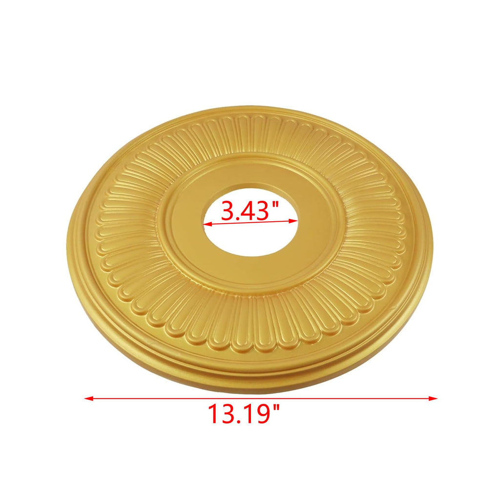 Gold PU Ceiling Medallion, 13 1/5" OD x 3 3/7" ID