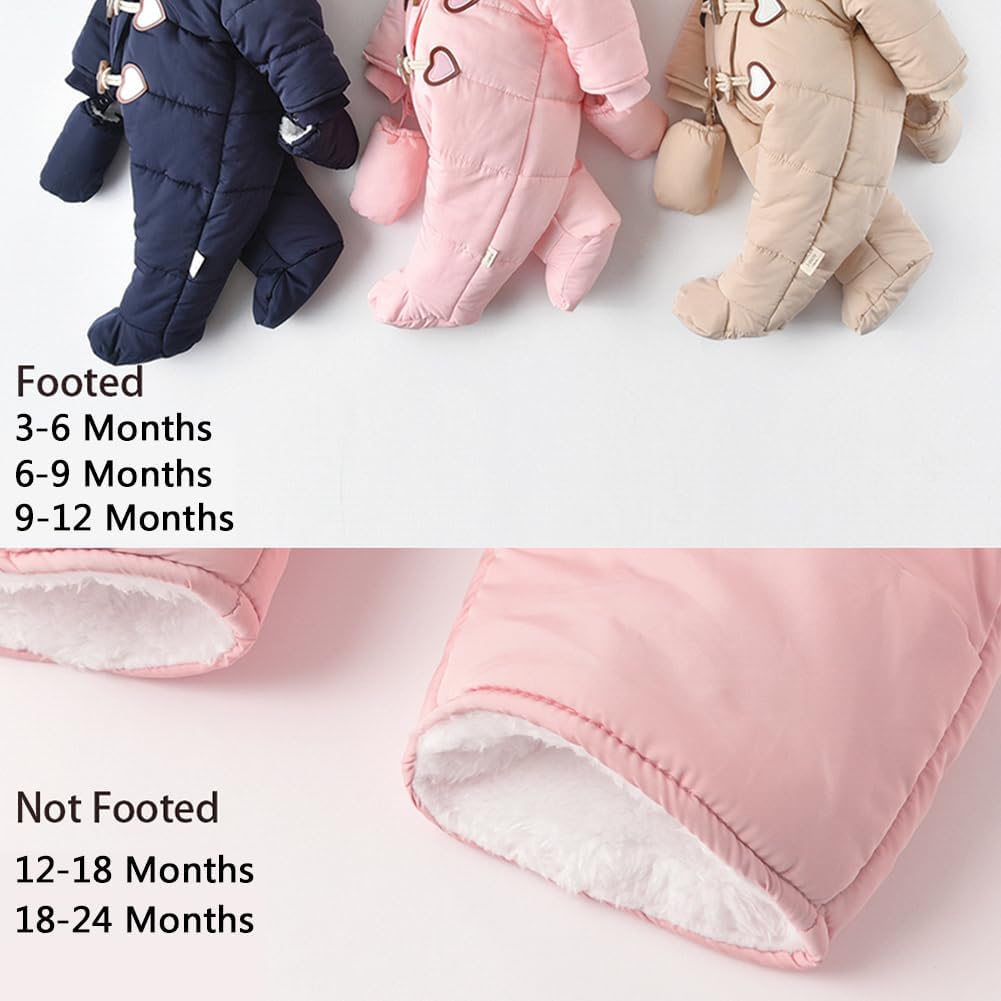 Unisex Baby Footed Winter Snowsuit