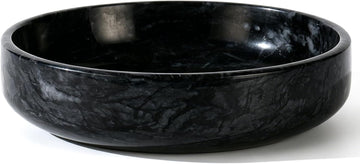 Natural Marble Decorative Bowl - Hand-Polished Stone Catchall Tray for Coffee Table Centerpiece, Entryway Key Holder
