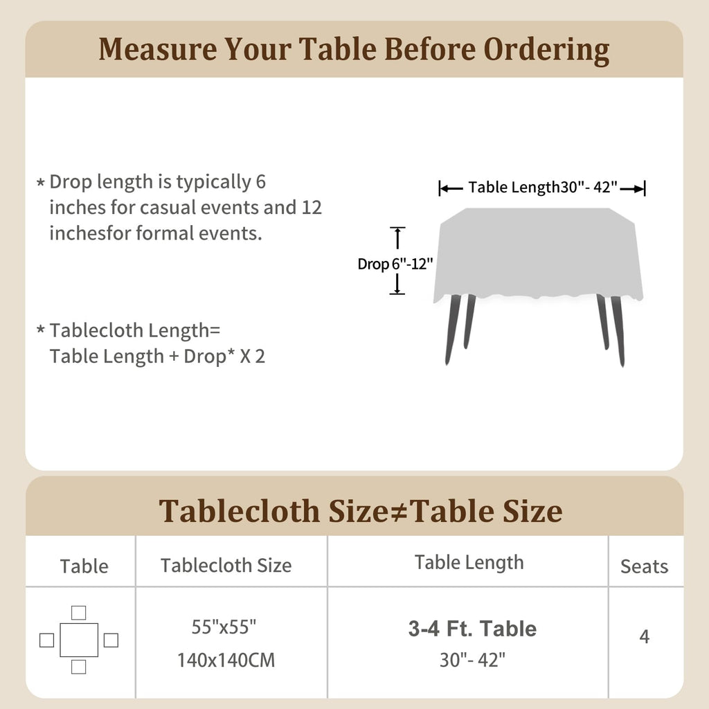 Rustic Tablecloth Cotton Linen Waterproof Tablecloths Burlap Table Cloths Dining, Party, Holiday, Thanksgiving, Buffet