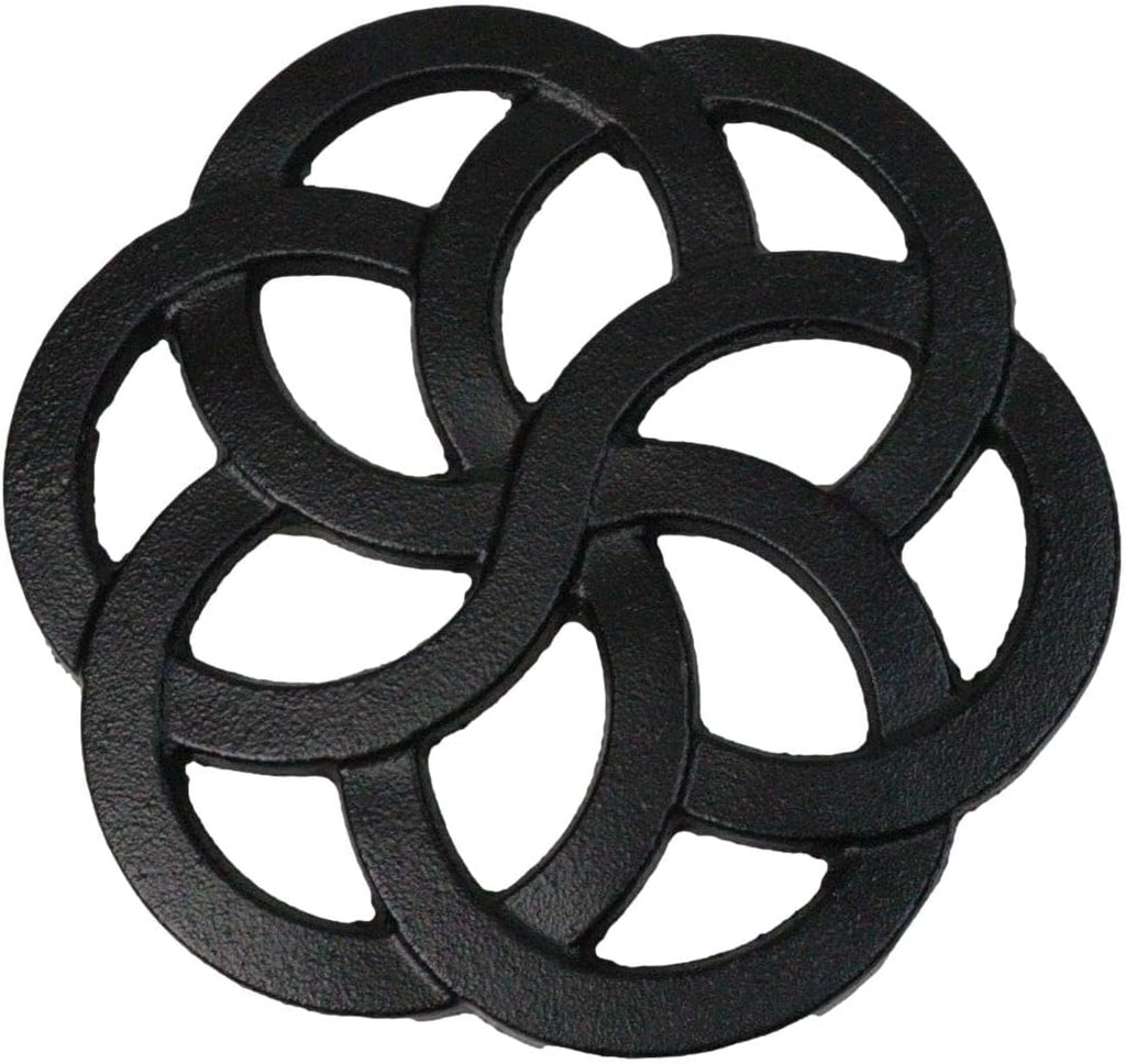 5" D Traditional Cast Iron Metal Tetsubin Teapot Trivet Stand Furniture Countertop Surface Protector Decorative