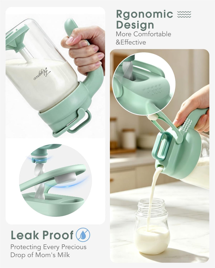 Glass Breast Milk Pitcher, Baby Formula Mixing Pitcher - 24oz Green