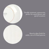 Oyster Tide Embossed 12 Piece (Service for 4) Plates and Bowls Reactive Glaze Round Dishes Stoneware Ceramic