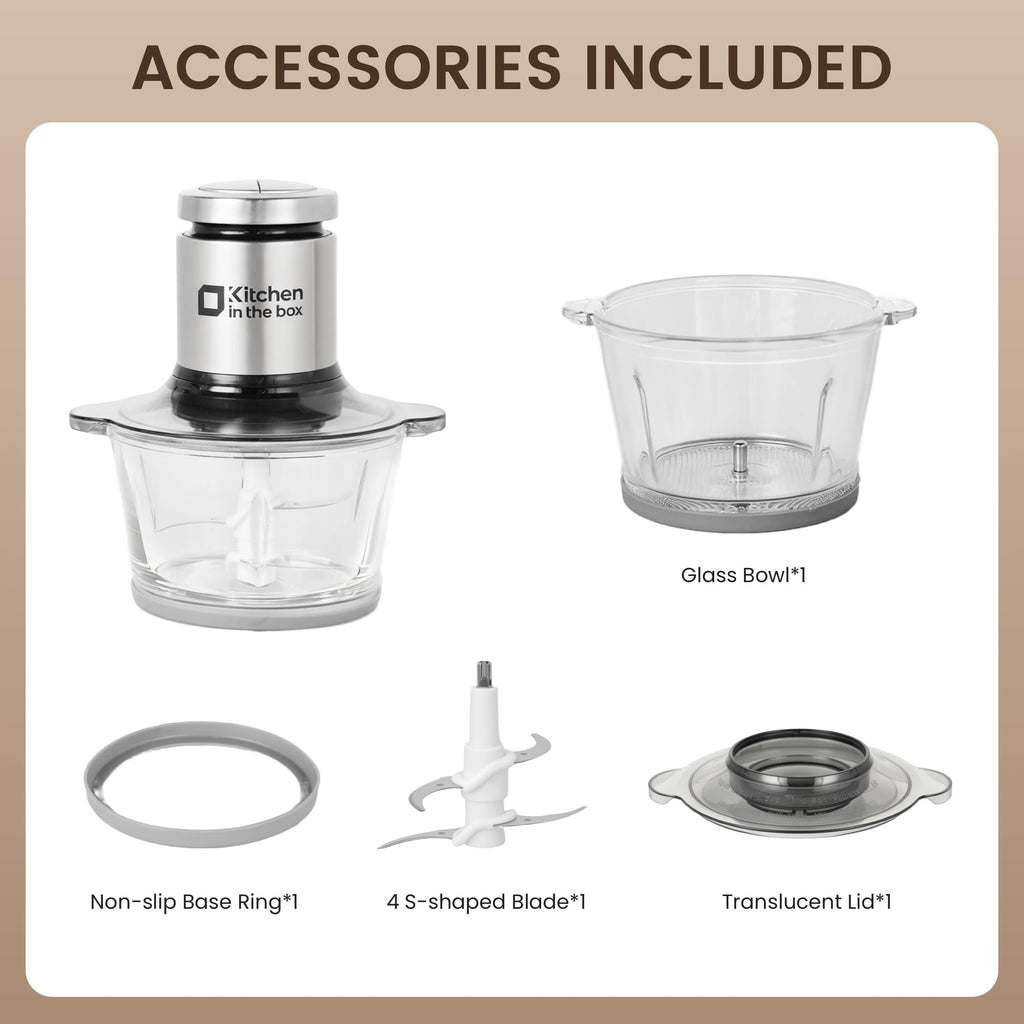 3cups Mini Food Processors, Small Meat Grinder & Food Chopper Electric