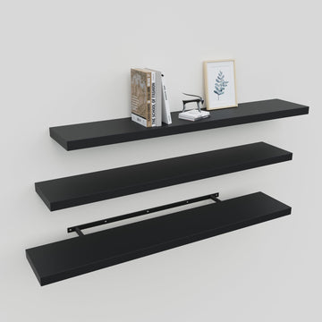 Floating Shelves for Wall Set of 3, 36" Black Wall Shelves Decor
