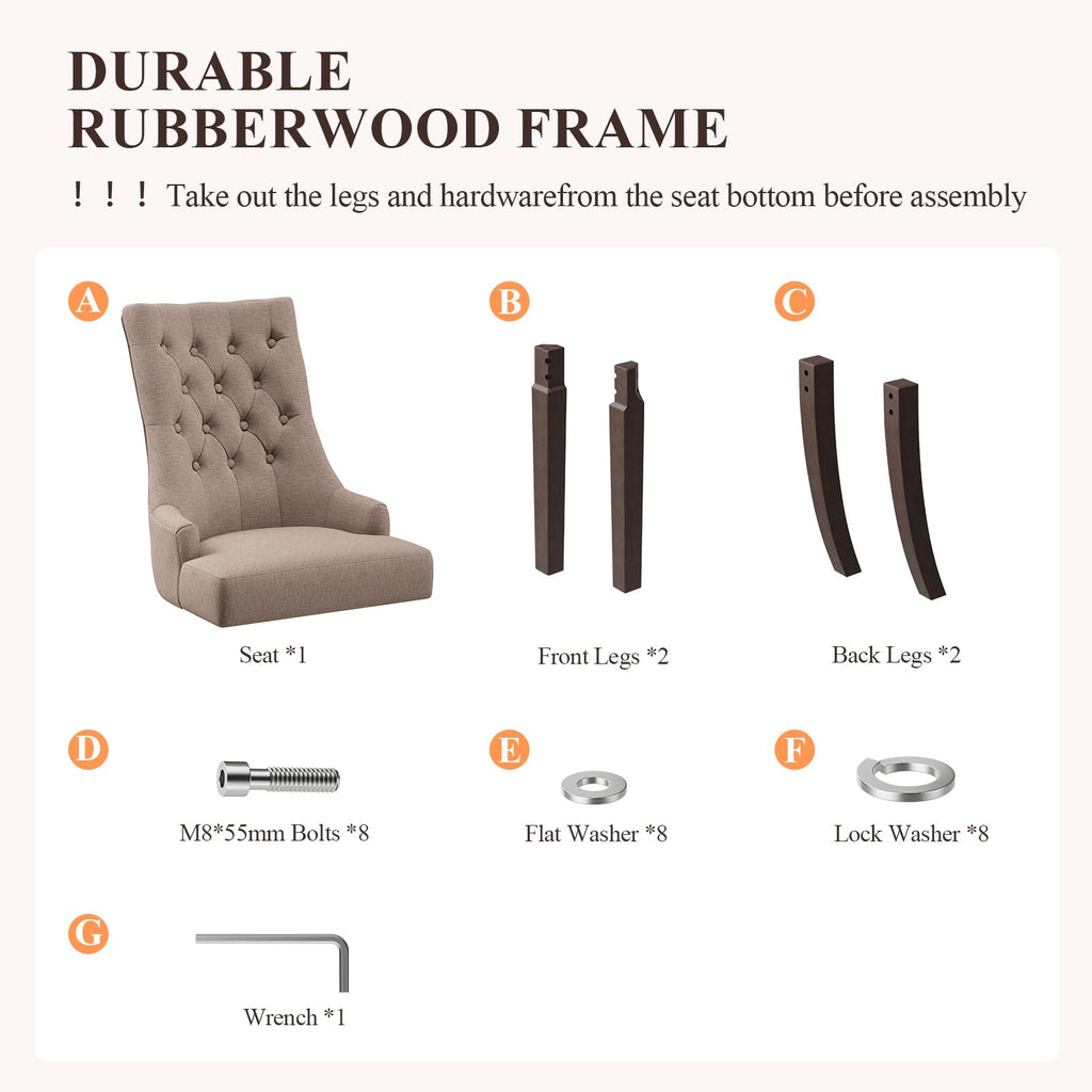Wingback Set of 2, Taupe