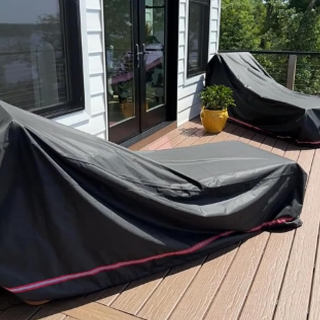 Patio Lounge Chair Cover Waterproof Heavy Duty Outdoor Chaise Lounge Covers with Air Vent, 1 Pack - 82L x 32W x 32H