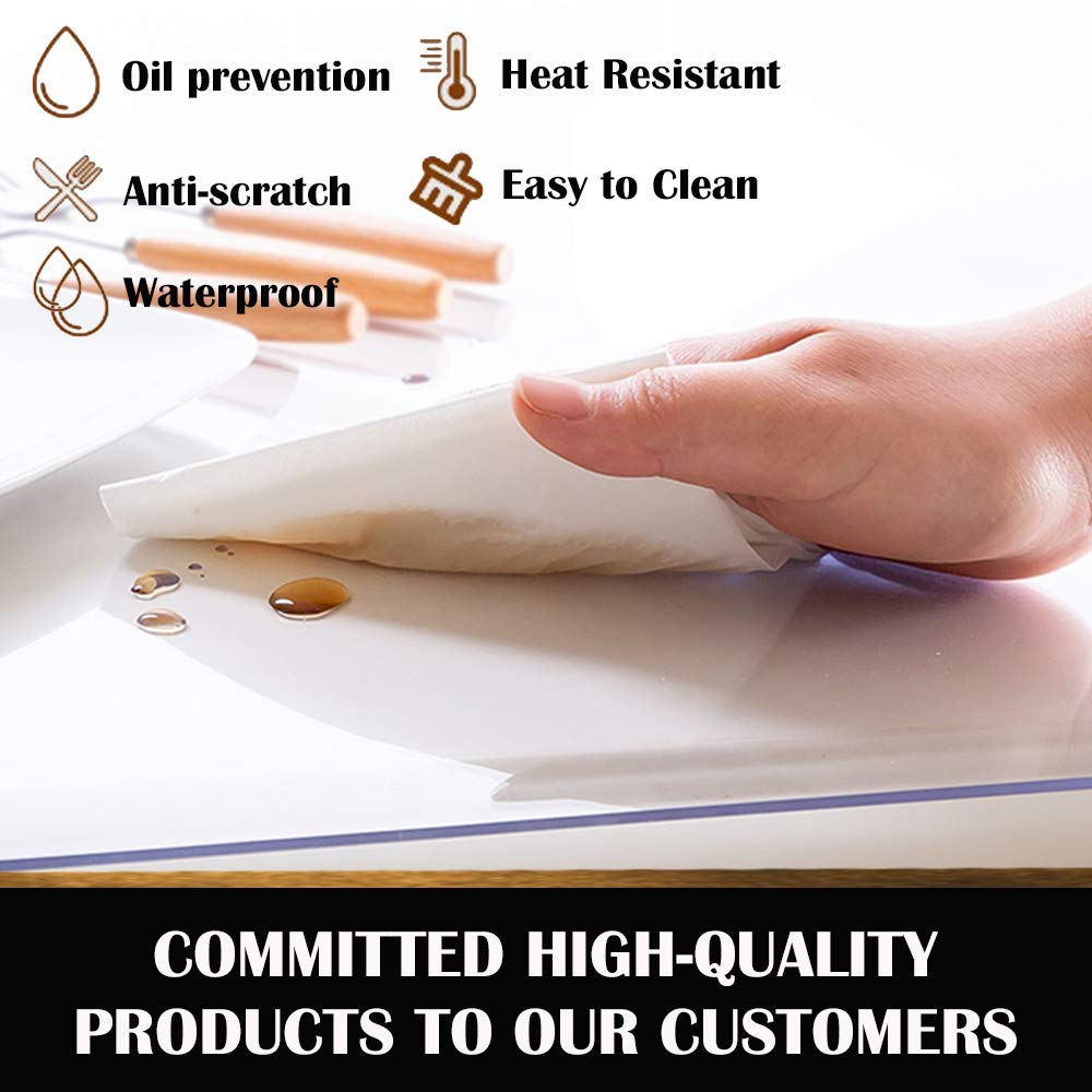 2 Sets 18x24 inch Clear Plastic Table Protector PVC Tablecloth Cover Vinyl Table Cloths Easy Clean Waterproof Heat