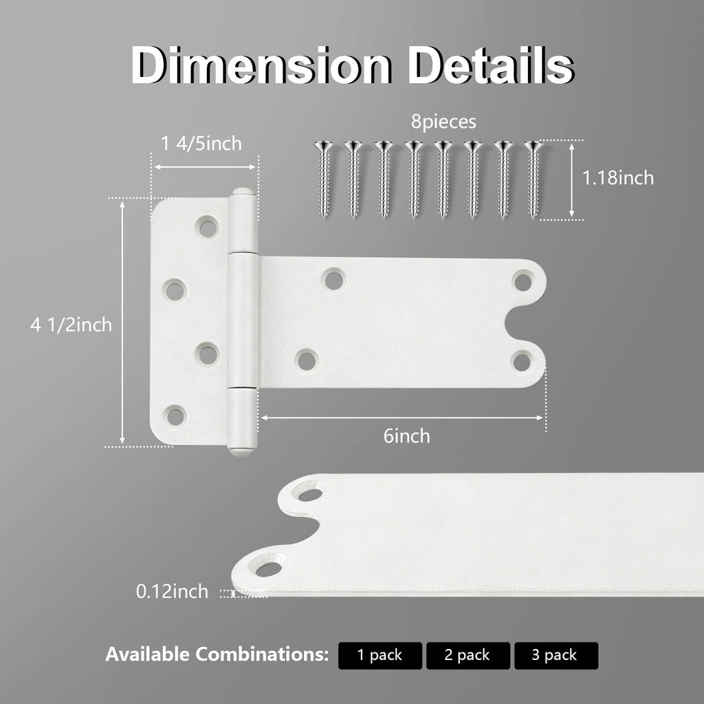 6 Pack 6" Door Hinges, 280 Lbs Capacity Heavy Duty Gate Hinges
