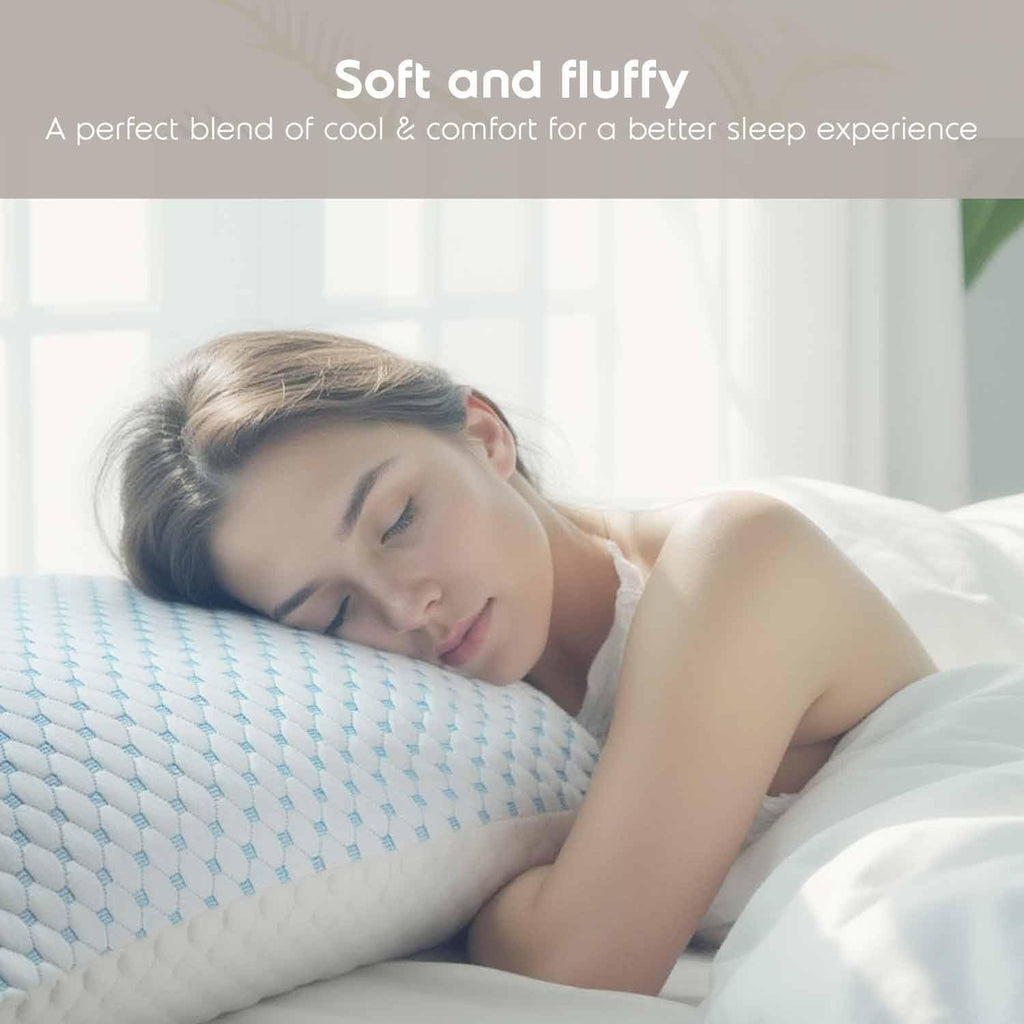King Size Cooling Pillow for Sleeping 1 Pack, Luxury Shredded Memory Foam King Pillow, Adjustable Cold Gel Pillows