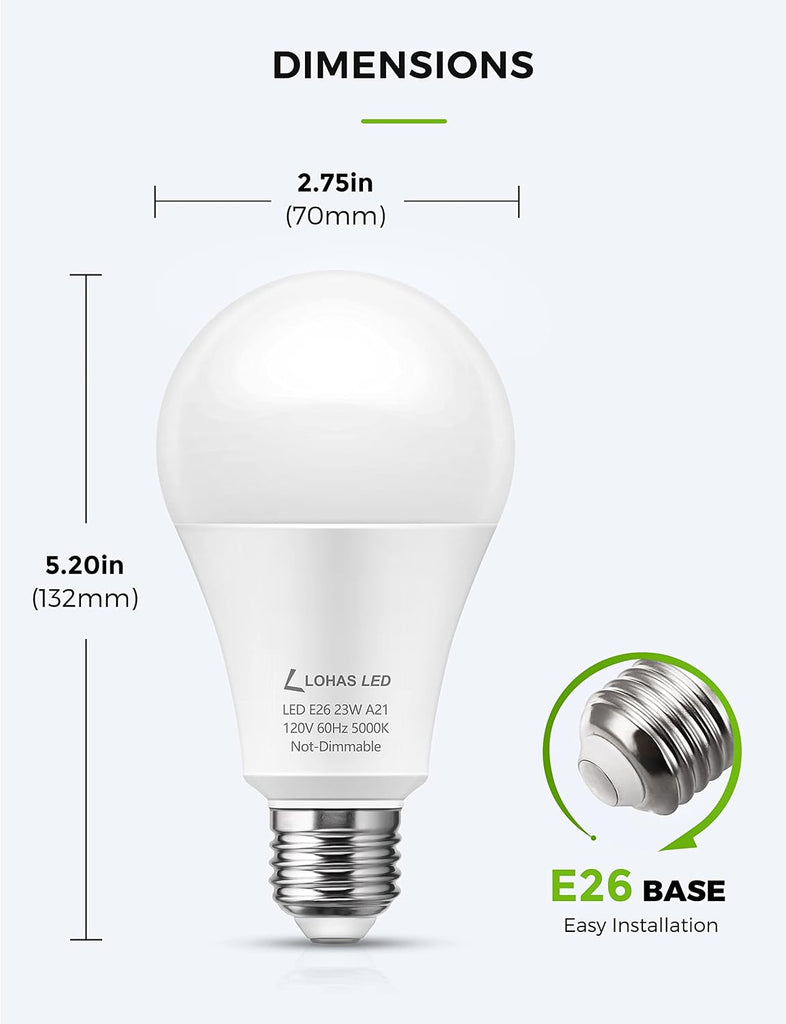 A21 Bright Light Bulb, 23 Watt Garage Light Bulbs