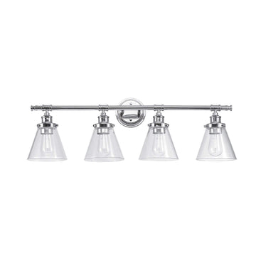 Parker, 4, Chrome Vanity Light, Bulb Not Included