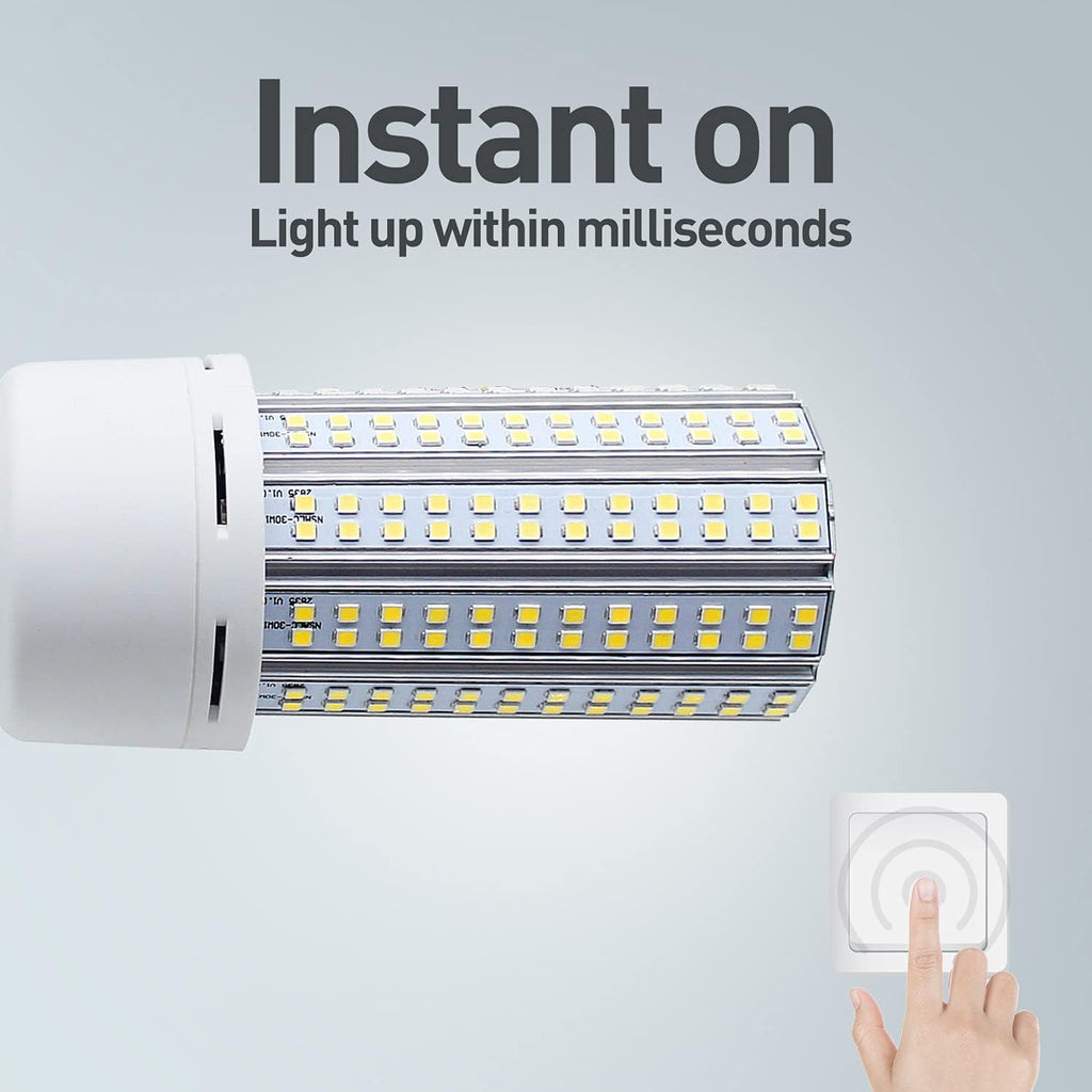 2 Pack LED Corn Light 600W Equivalent LED Corn Bulb 7500 Lumen 60W Large Area Cool Daylight White E26/E27 Medium Base