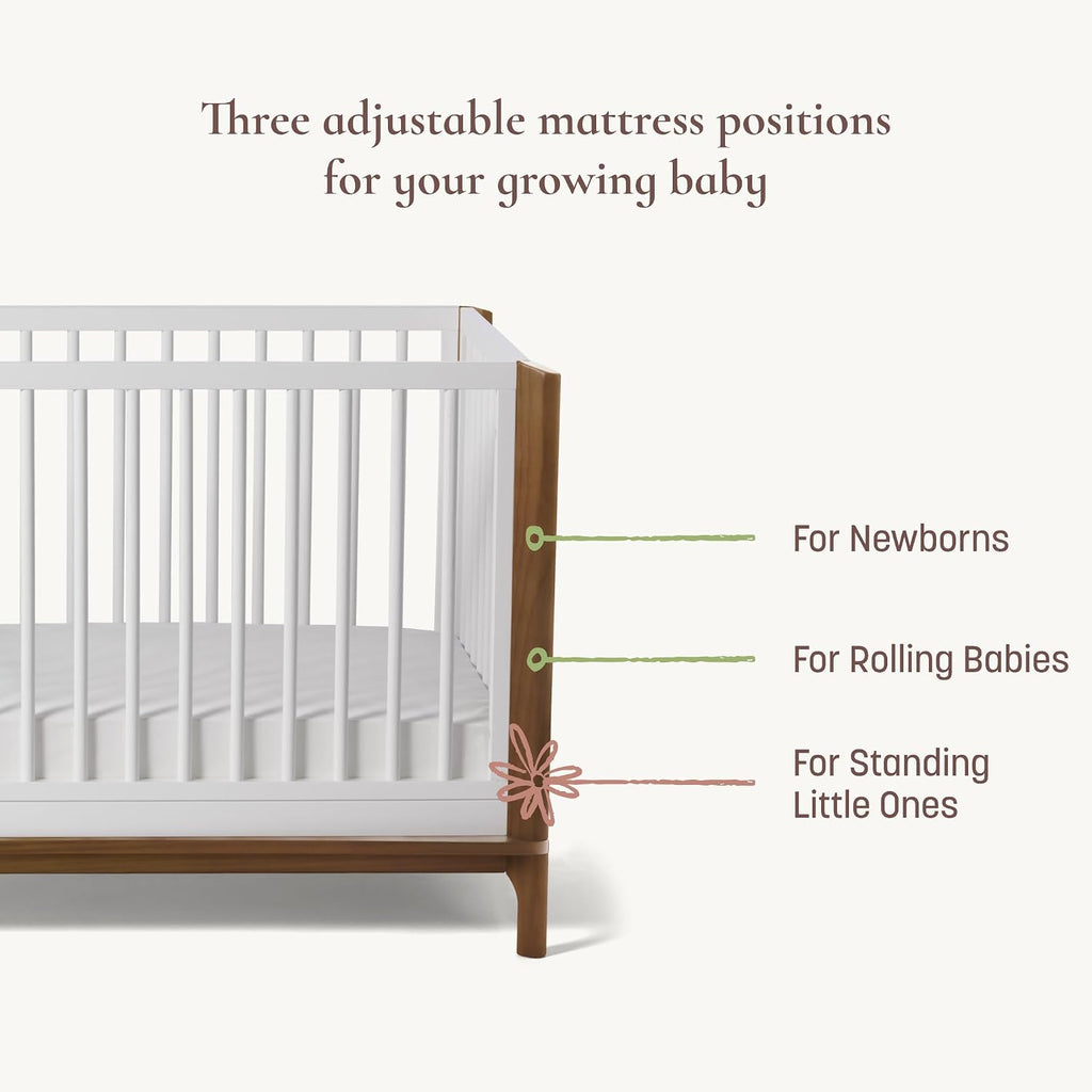 Laurel 4-in-1 Convertible Baby Crib to Toddler Bed in Black/Chestnut