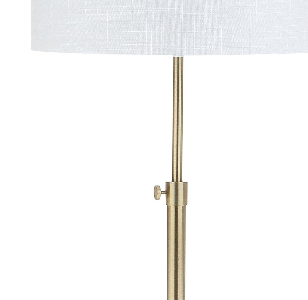 June 65" Adjustable Metal Marble Floor Lamp, Brass Gold