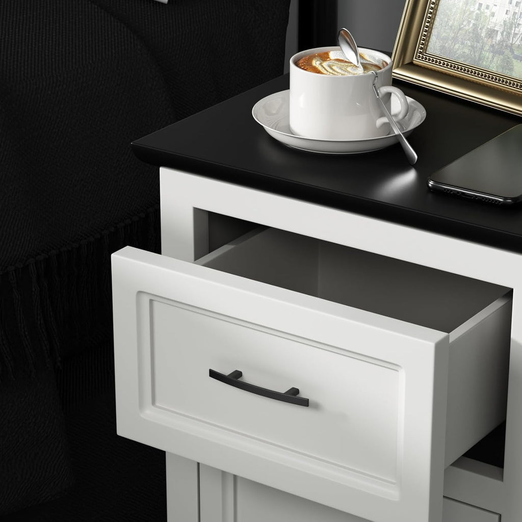 50 Pack Matte Black Cabinet Pulls, Solid Zinc Alloy, 3-3/4 Inch CC
