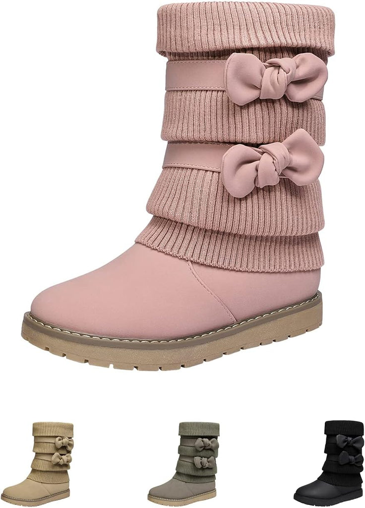 Girls Winter Mid Calf Snow Boots
