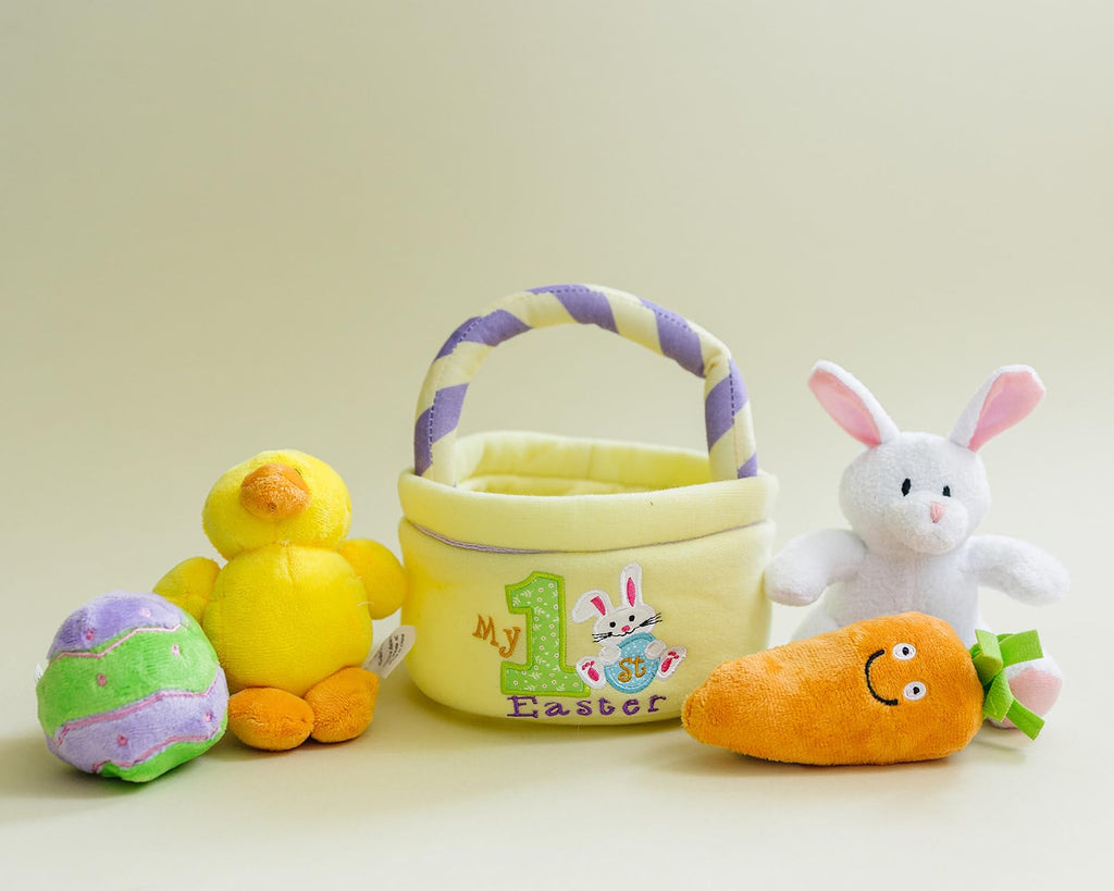 Baby's My First Easter Basket: Deluxe 5-Piece Set with Easter Bunny, Baby Chick, Carrot & Easter Egg - Perfect Easter