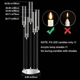 42.5inch 10pcs Acrylic Candelabra Centerpieces for Tables 5 Arms Wedding centerpieces for Decorations