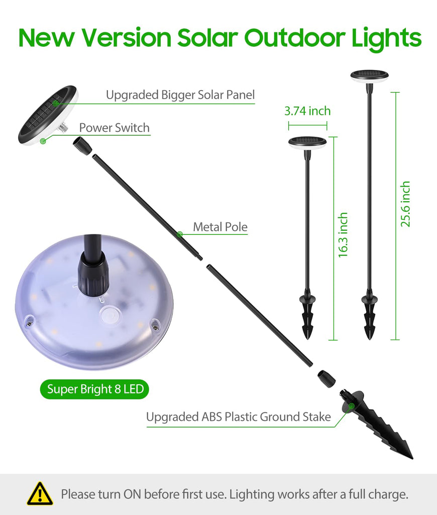 Solar Pathway Lights Outdoor, 8 Pack Bright Solar Garden Lights