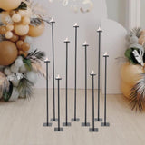 Tall Floor Candle Holders for 9 Arm Candlesticks, Metal Iron Black Candelabrallar Tealight Candles on Party Reception