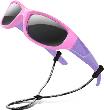 Kids Sunglasses Polarized UV400 TPE with Strap for Boys Girls RBK037