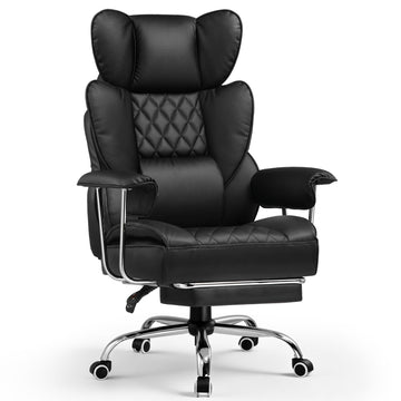 Big&Tall Ergonomic Gaming Chair, Wide Spring Seat, Linkage Armrest, Earth BLK
