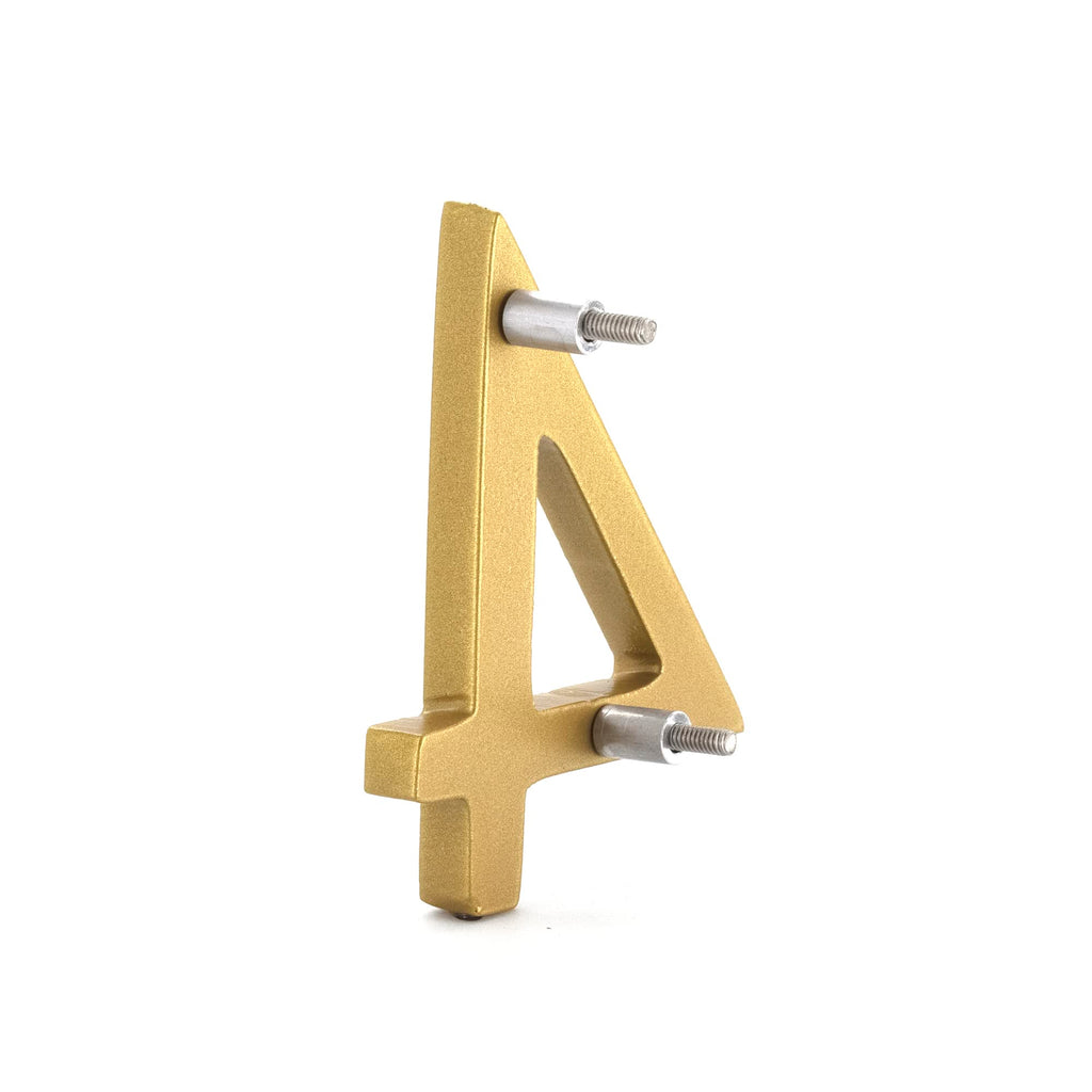 8 Inch Modern House Number, Floating House Number, Easy to Install, (4, Gold)