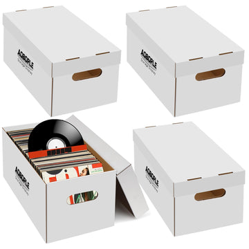 4 Pack 7-Inch Vinyl Record Storage Box, Cardboard 45 Record Storage