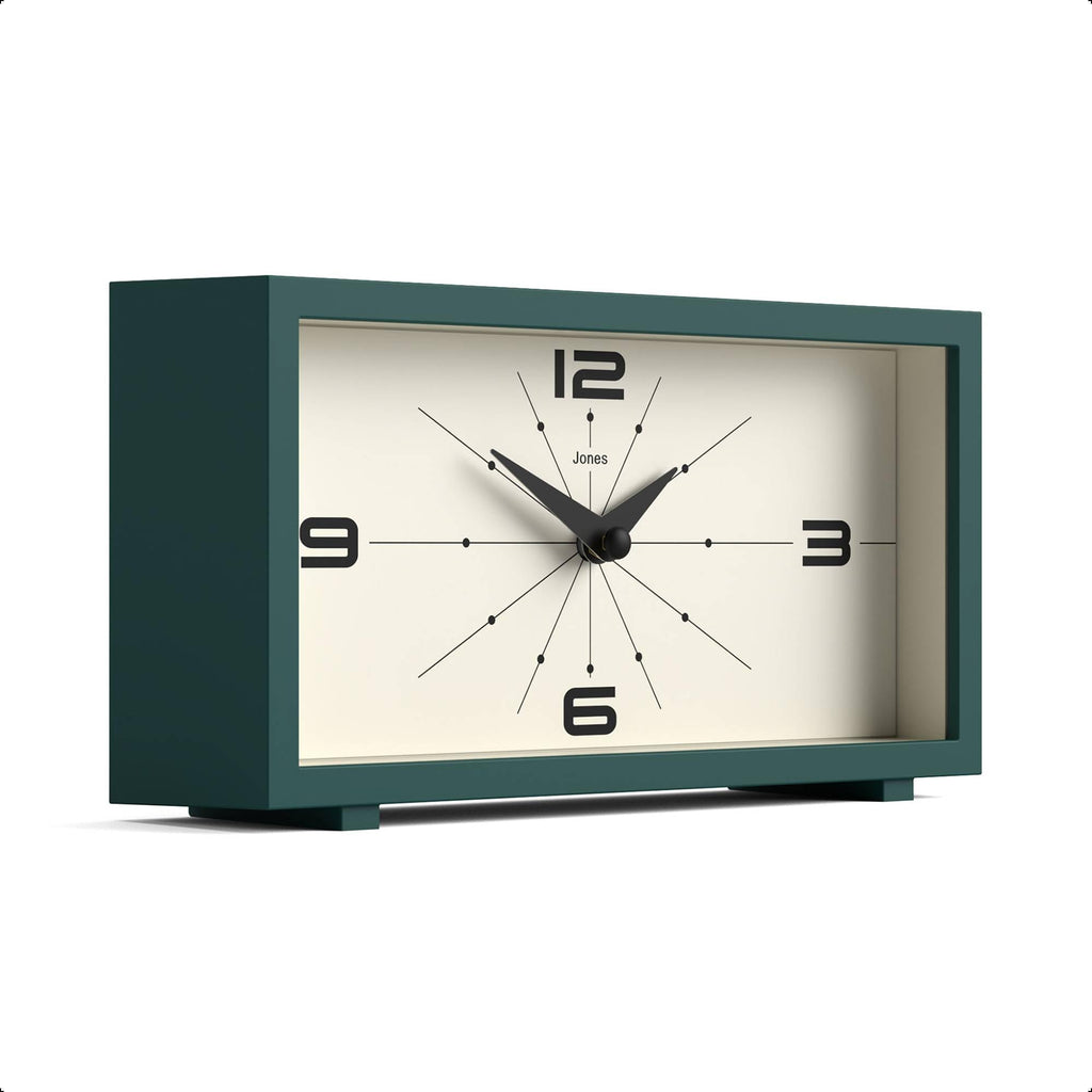 Odeon Desk Clock | Modern Rectangular Design | Dark Green