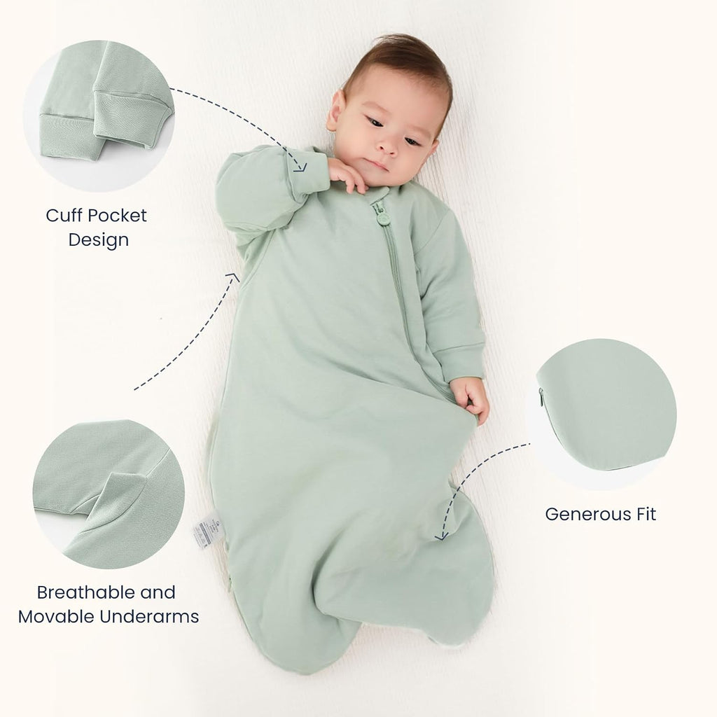 KaiyaBaby Organic Cotton Baby Sleep Sack, Long Sleeve 3.5 TOG