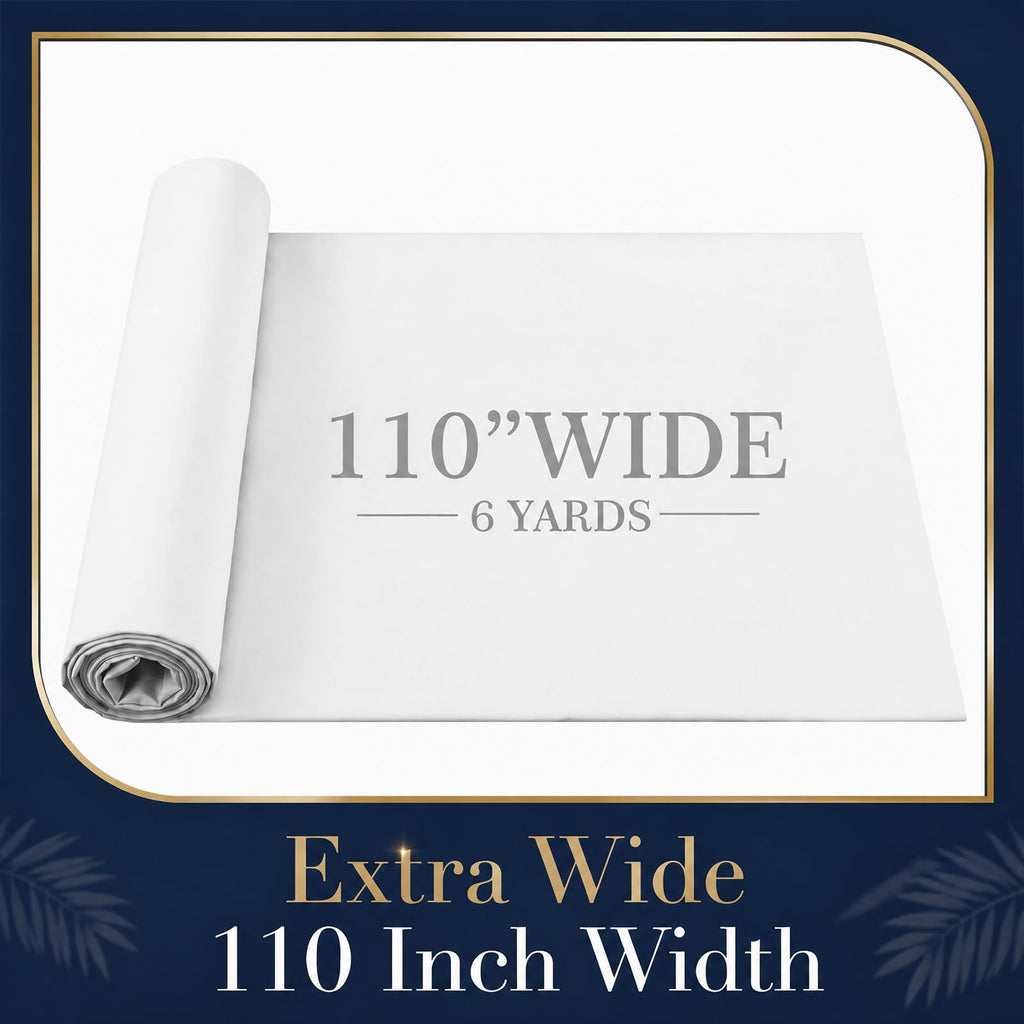 6 Yards White Blackout Fabric 110 Inch Wide Triple-Layer Cloth