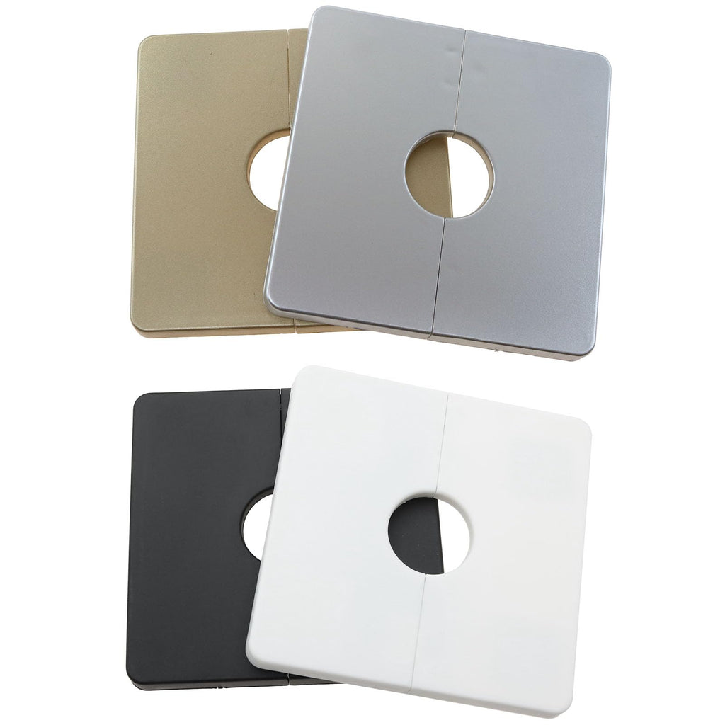 2PCS Wall Split Flange 0.87inch/22mm Square Shaped Escutcheon Plate Wall Hole Decorative Cover for Plumbing Wall Hole